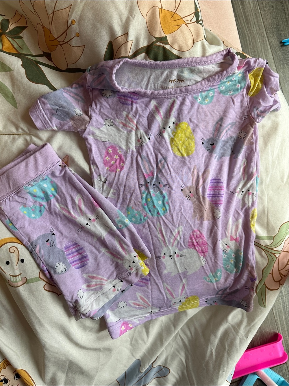Little Sleepies Lavender Bunny & Egg Print Pajama Set